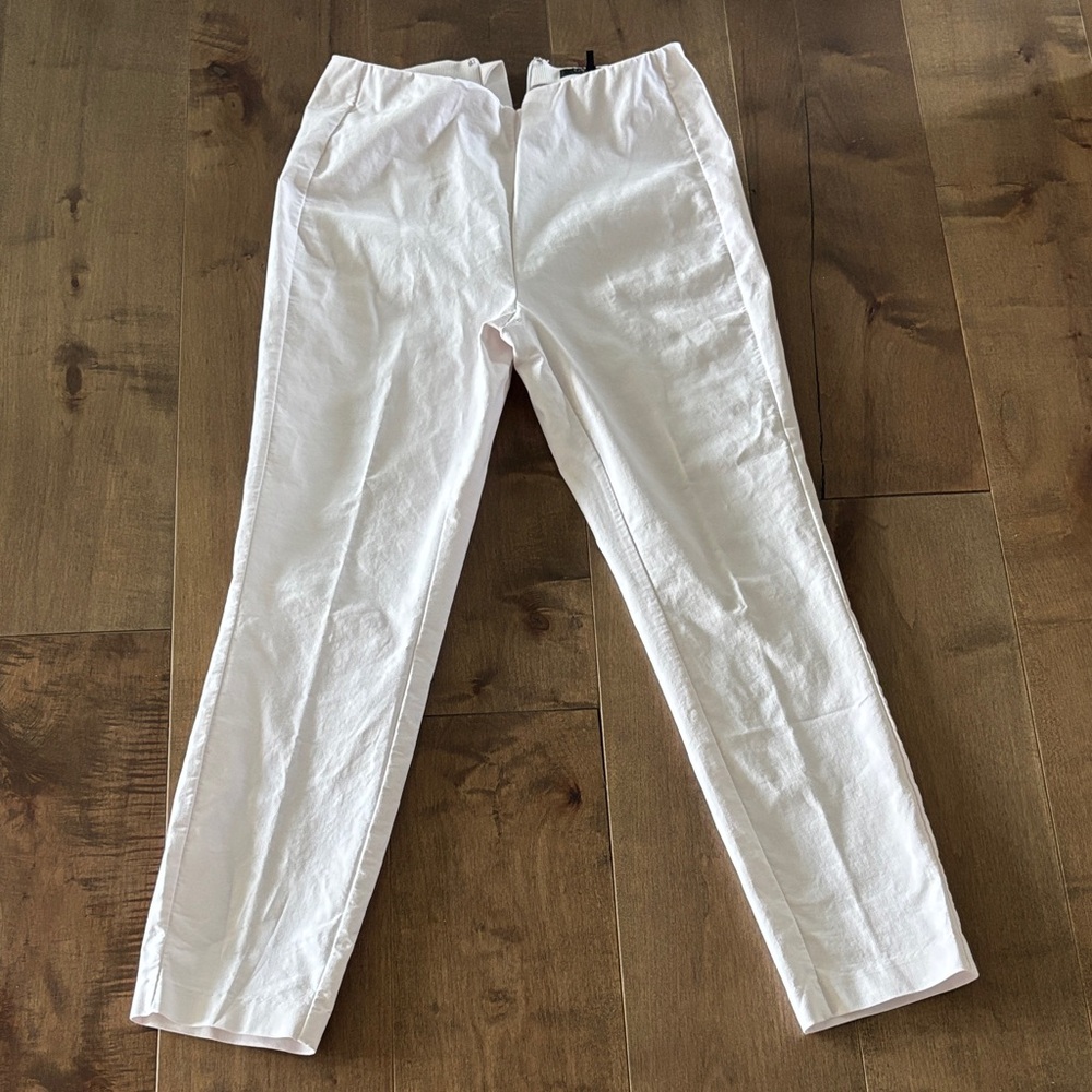 rag & bone women’s fitted Crisp White Chinos, ankle length, back zip closure, 8